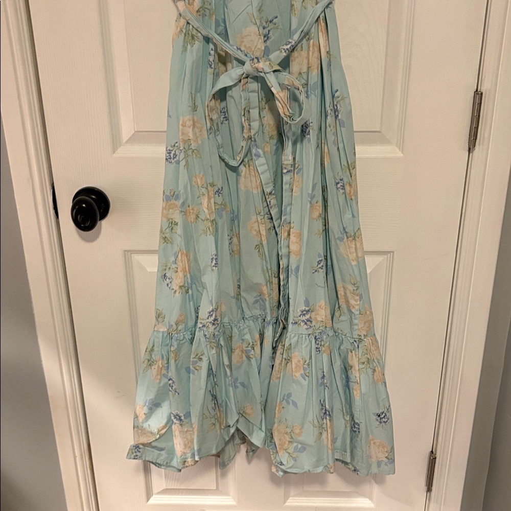 Love Shack Fancy X Target Estelle Blue Floral Puff Sleeve Midi Dress Size 22W - Picture 7 of 11
